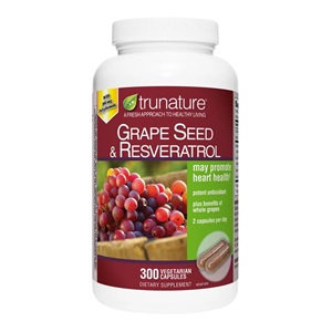 [預購] TruNature 葡萄子+白藜蘆醇(紅酒菁華) 300顆素食膠囊 Grape Seed & Resveratrol